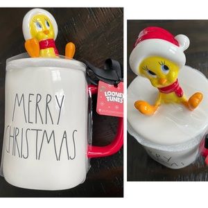 *NEW* Rare Rae Dunn Tweety Bird Looney Tunes Large Mug “Merry Christmas”
